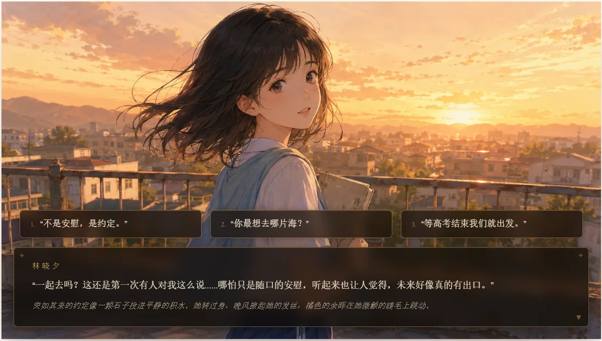 Sunset rooftop confession